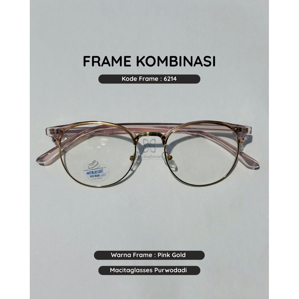 Jual Macitaglasses - Frame Bulat Kombinasi 6214 | Shopee Indonesia
