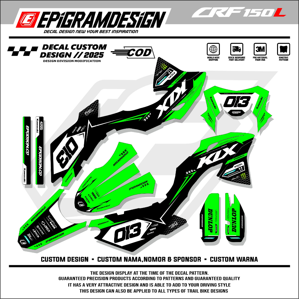 Jual DECAL KLX BF / G FULLBODY CUSTOM Decal Sticker Motor Cross ...