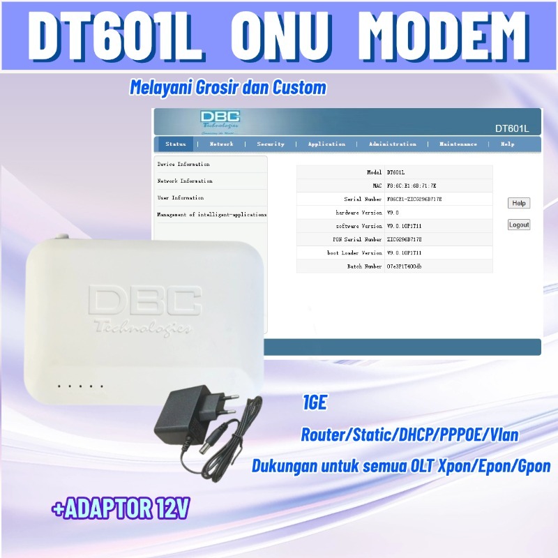 Jual ONT DT601L V9 MODEM Router WIFI ONU Fiber | Shopee Indonesia