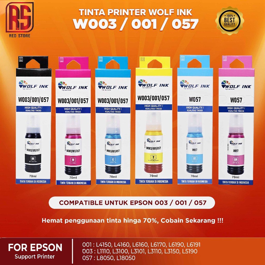 Jual WOLF INK Tinta Printer 003 001 005 Terhemat Compatible Epson L1110 ...
