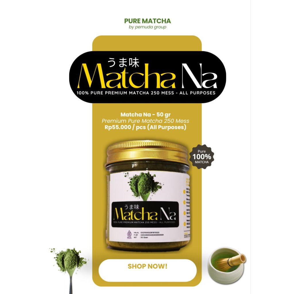 Jual Pure Matcha / Pure Premium Matcha Na 50gr (Premium Beverage & All ...
