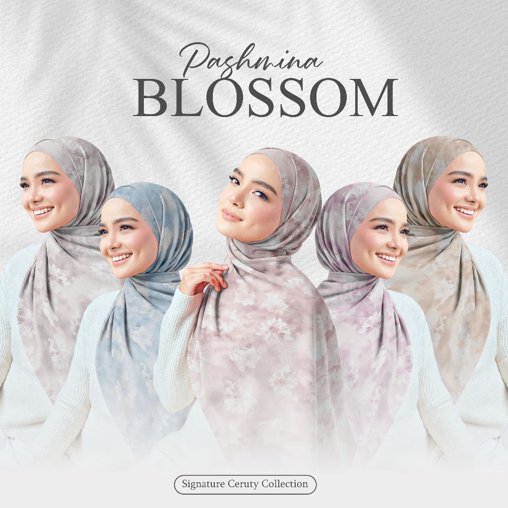 Pashmina Ceruty Premium Ukuran 180x75 Cm | Ombre Shawl Printing Motif Syal Kerud - foto 4