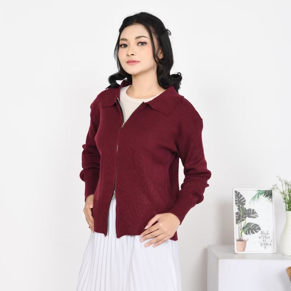 Jual Preloved Inkano Cardigan Rajut Wanita Double Ziper All Size ...