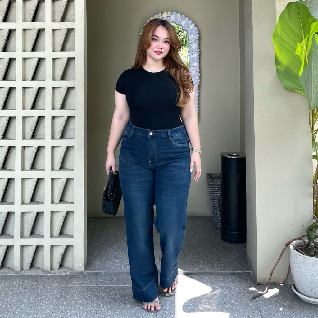 Jual Celana beggy jeans Lipat Jumbo Celana bigsize | Shopee Indonesia