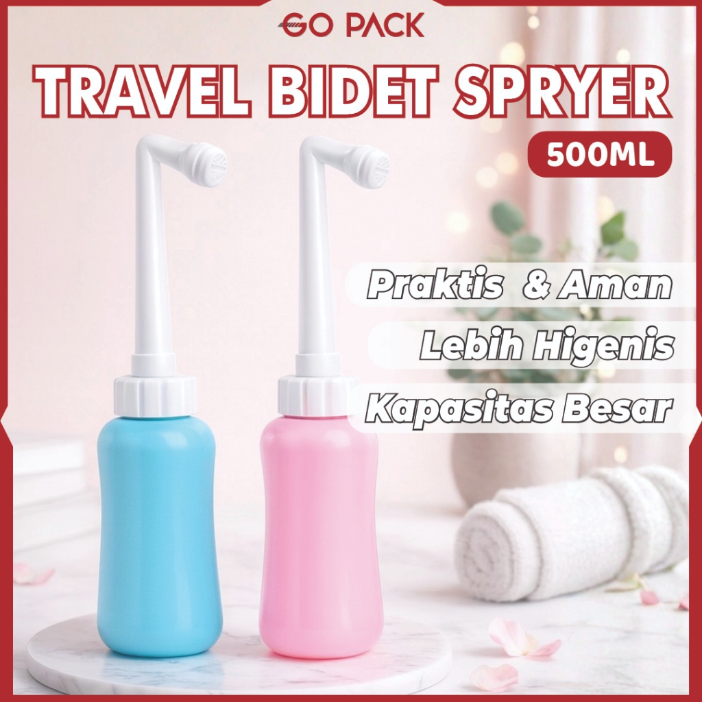 Semprotan Bidet Bilas Botol Semprot Cebok Pencet Remas Manual Praktis Shower Spray Travel Portable Botol Toilet Shower Jet Kloset Pembersih Kencing Bokong Pria dan Wanita 350 ml