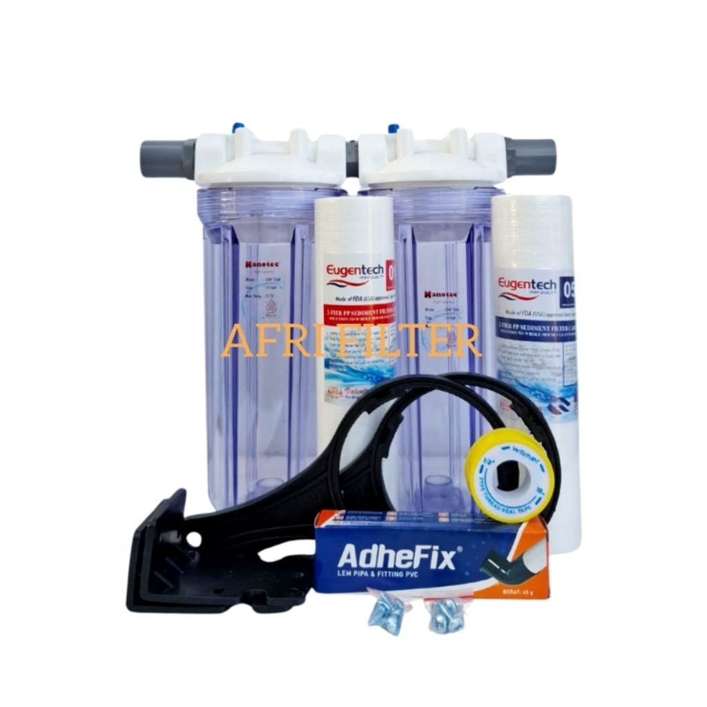 Jual Paket Filter Puretrex 2 Saringan Untuk Air Kotor (Clear / Blue 10 ...