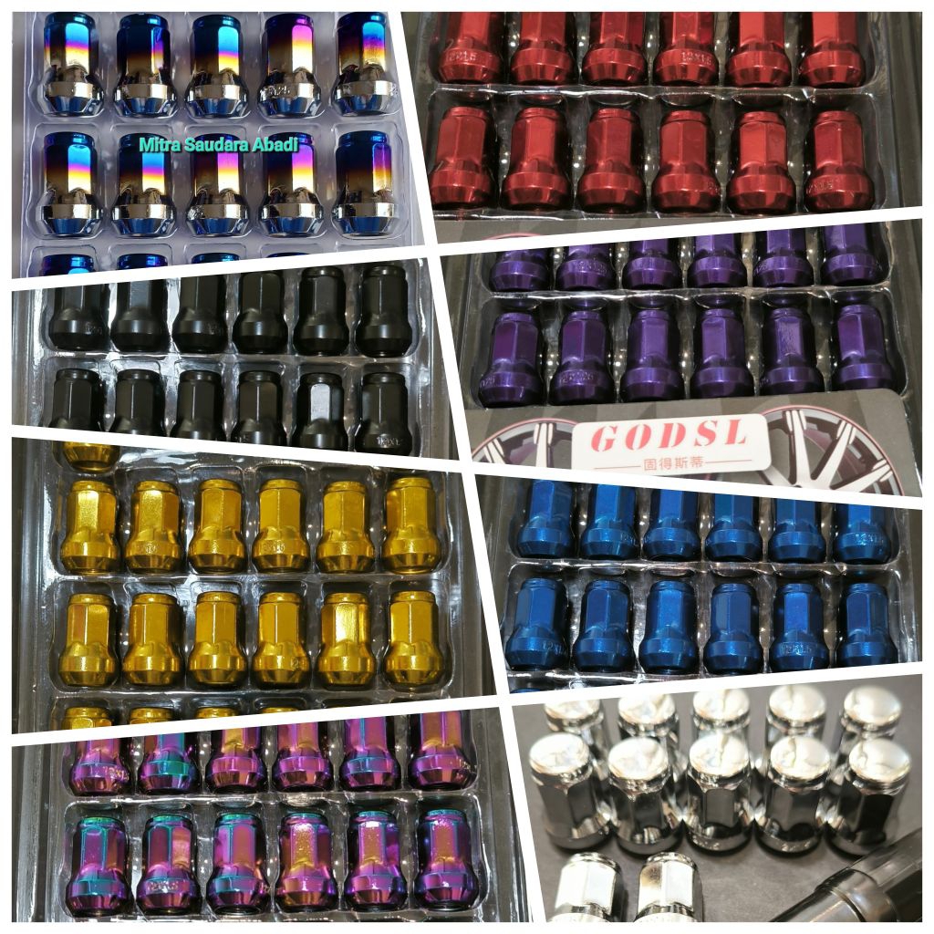 Jual Mur roda mobil variasi lugnut racing Heptagon untuk lubang baut ...