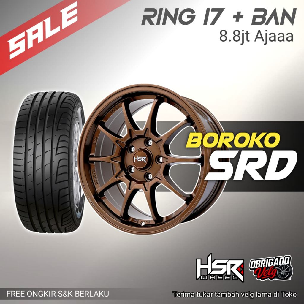 Jual Velg boroko srd r17 h10 bronze + ban 215 55 r17 forceum octa Untuk ...