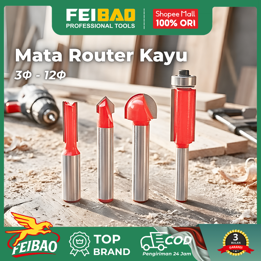 Jual FEIBAO Mata Router Trimmer Kayu 3-12mm | Pisau Profil Serut Kayu ...
