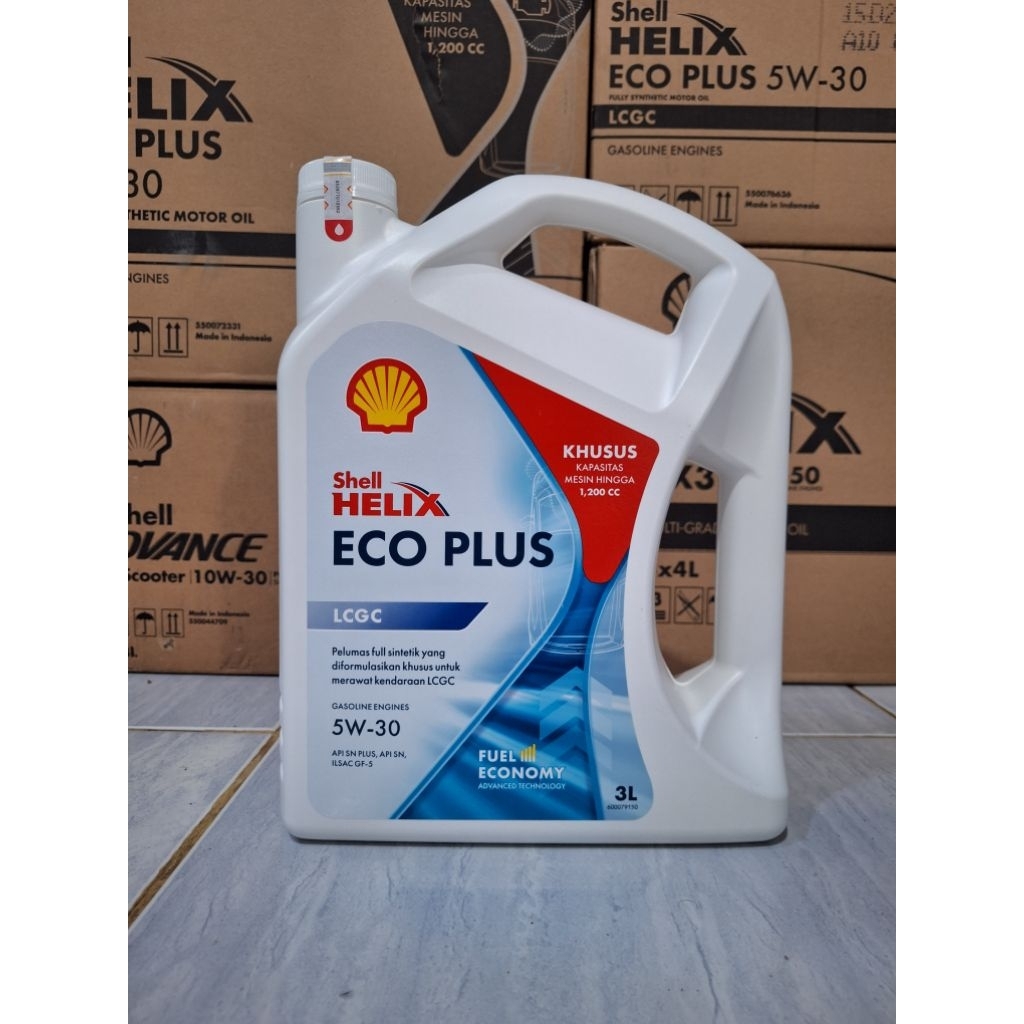 Jual shell helix ECO PLUS 5W-30 3 LITER, ORIGINAL, SEGEL DAN BELUM ...