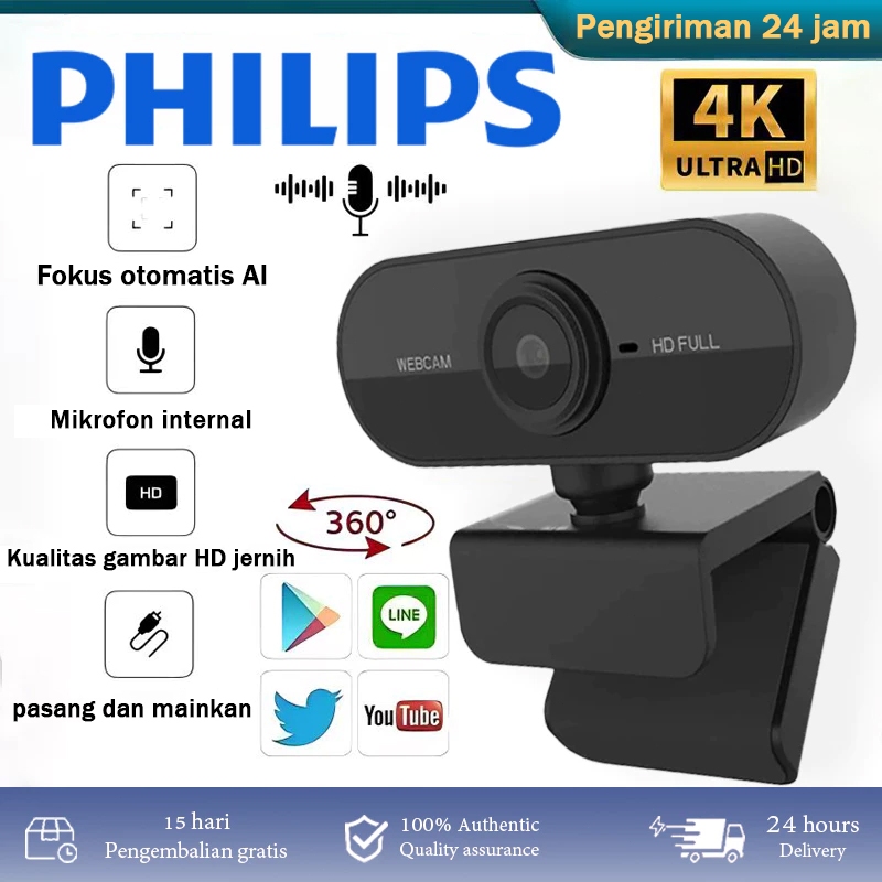 Jual Webcam Laptop 1080P USB Kamera PC 4K Full HD With Mic Live ...