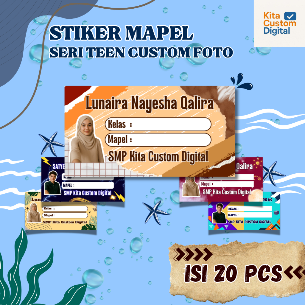 Jual Stiker Mapel Custom Foto Seri Teen - Mudah Ditulisi dengan Pulpen ...