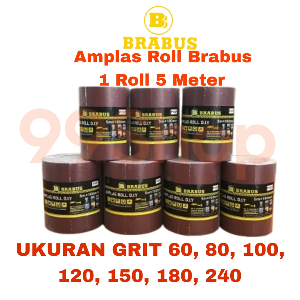 Jual [5 METER] Amplas Roll Kertas Pasir 4 Inch Per 5 Meter Brabus Grit ...