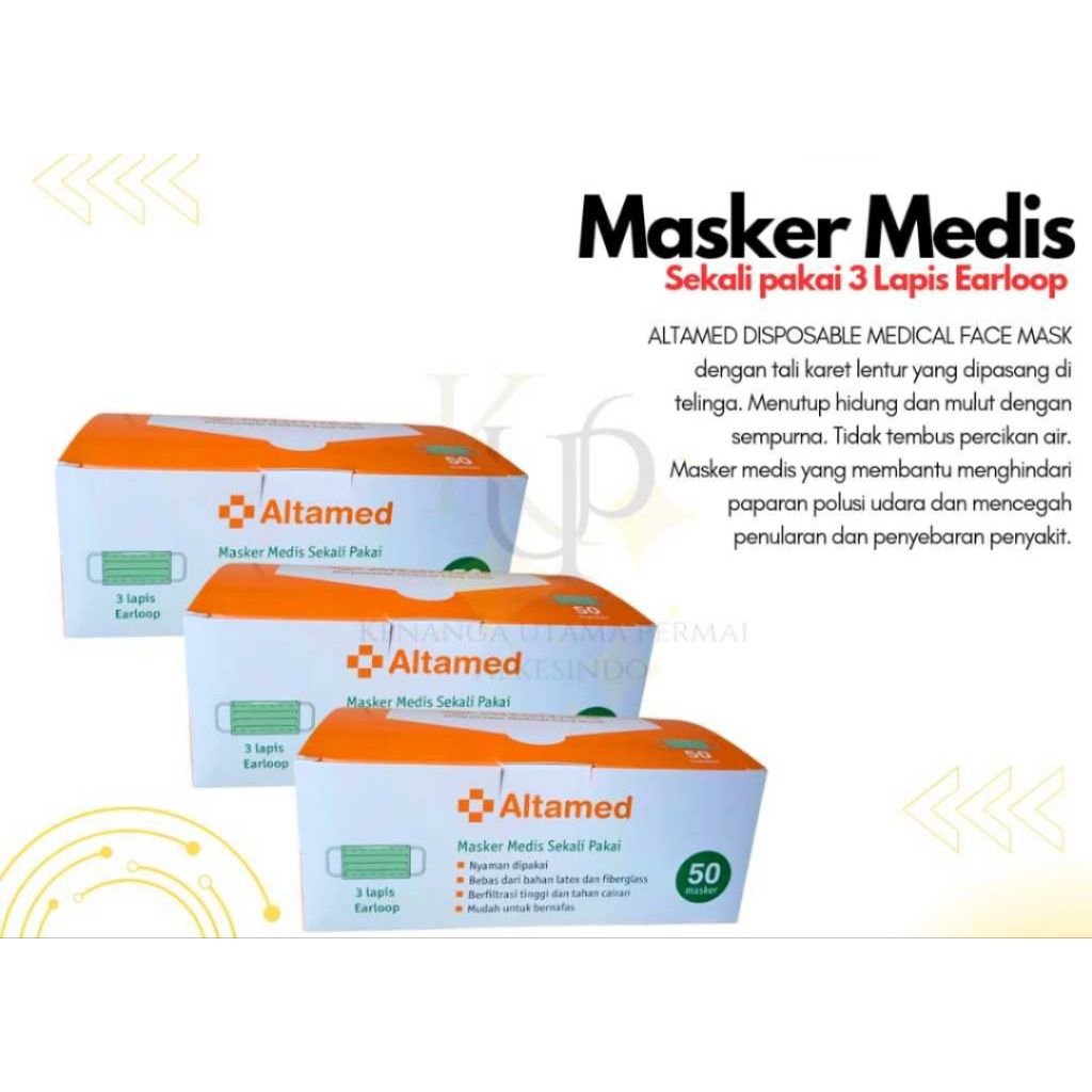 Jual masker medis Altamed 3 ply isi 50 pcs | Shopee Indonesia