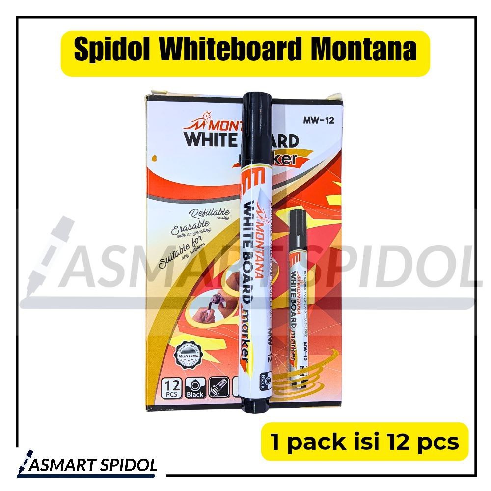 Jual Spidol Whiteboard Montana WM-12 | HARGA HEMAT | TULISAN TEBAL ...
