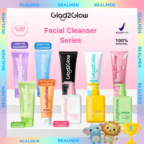 Glad2Glow Blueberry Ceramide Low pH Gel Cleanser | Facial Wash Sabun Cuci Muka Pembersih Wajah