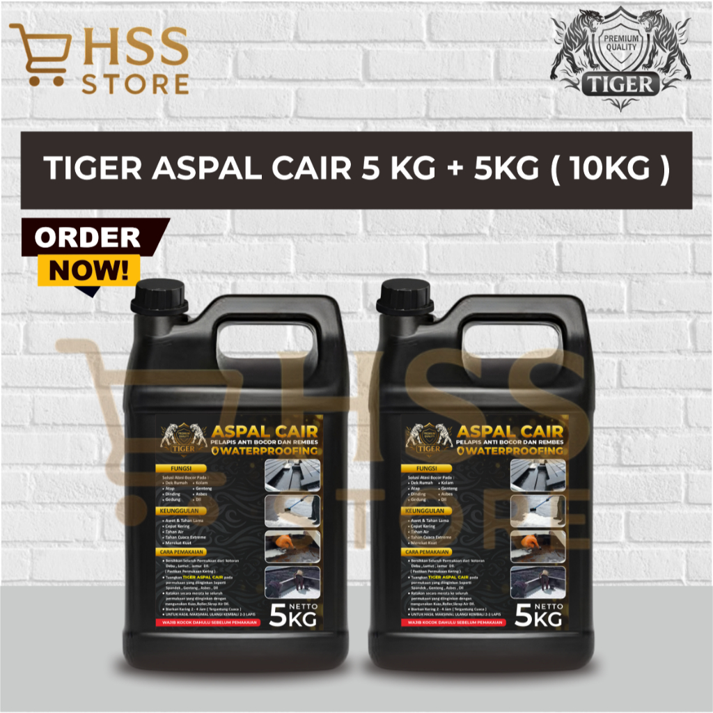 Jual Aspal Cair 10KG ( 5 KG + 5 KG ) Lebih Hemat Tiger Premium / Aspal ...