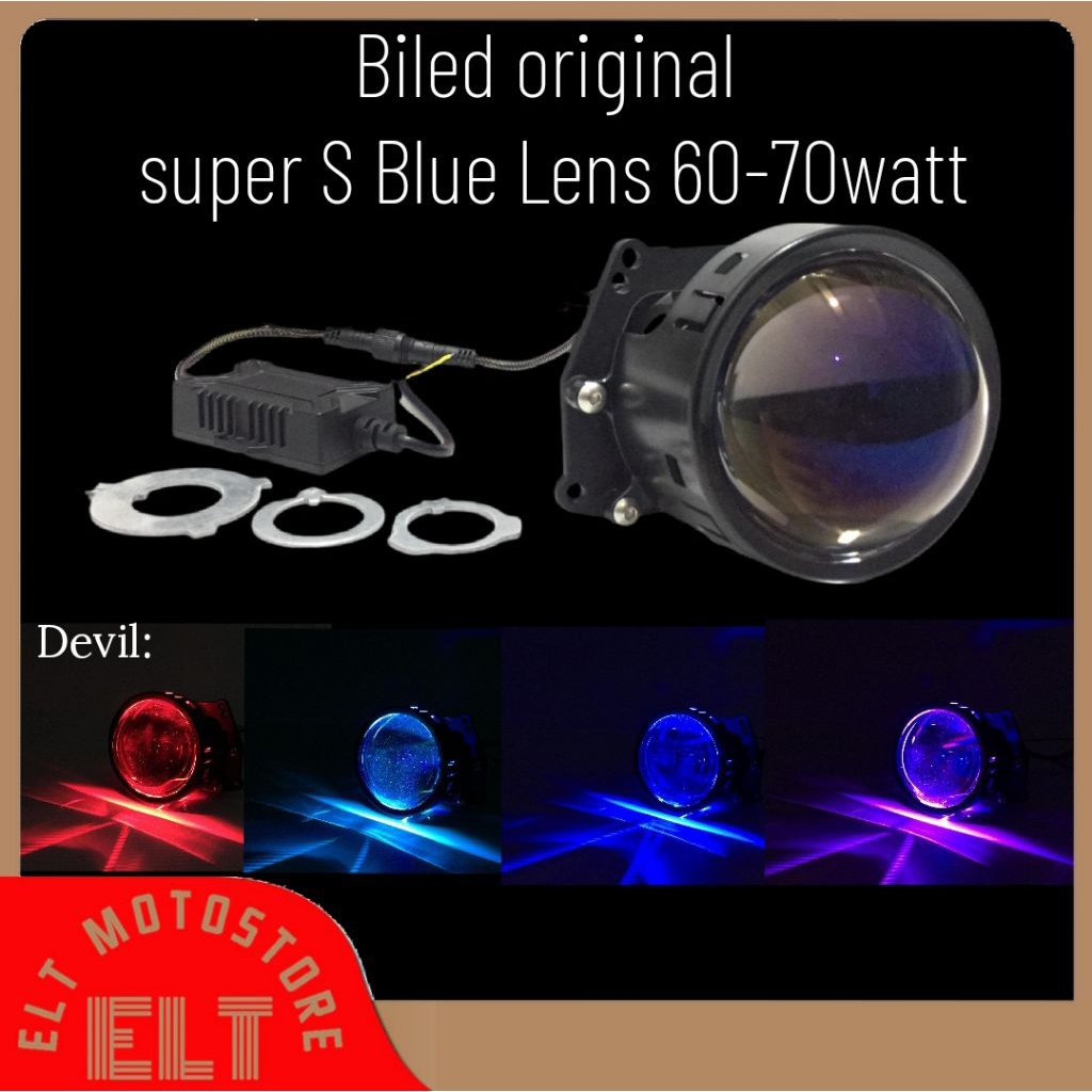 Jual Biled Original Super s Blue lens 2,5in 3in biled projector ...