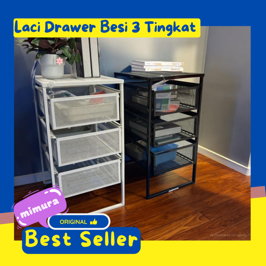 Jual Rak Laci Drawer Beroda Troli 3 Susun Laci Dokumen LENART | Shopee ...