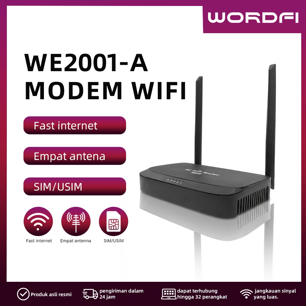 Jual WORDFI Router 4G|500Mbps WiFi|4G SIM Dongle|32 Perangkat |Tahan ...