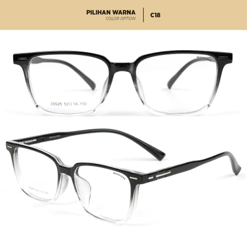 Mosslens Kacamata Rectangle Pria Wanita Polycarbonate Lensa Photocromic Anti Radiasi Blueray