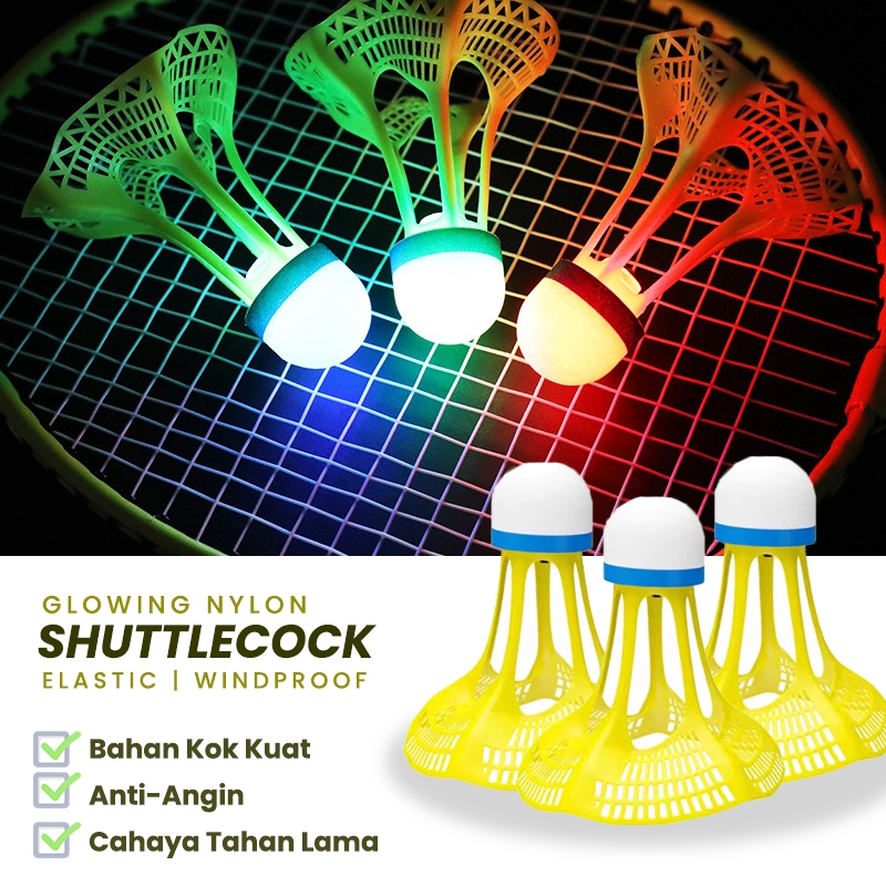 Jual Shuttlecock Bulutangkis Anti Angin Glow in the dark / AirShuttle ...