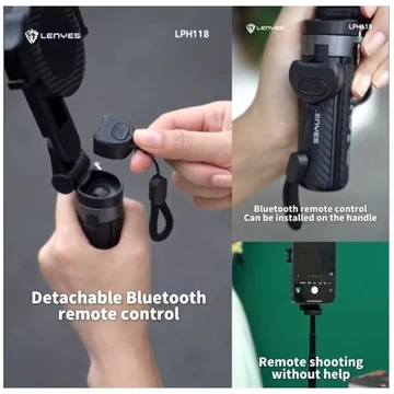 LENYES LPH 118 Mini Handgrip 4IN1 Tripod Bluetooth Selfie Stick Magnetic Clip Phone Holder