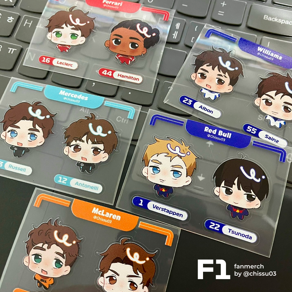 Jual F1 Mini Team UV Print Sticker Sheet (Redbull, Ferrari, Mercedes ...
