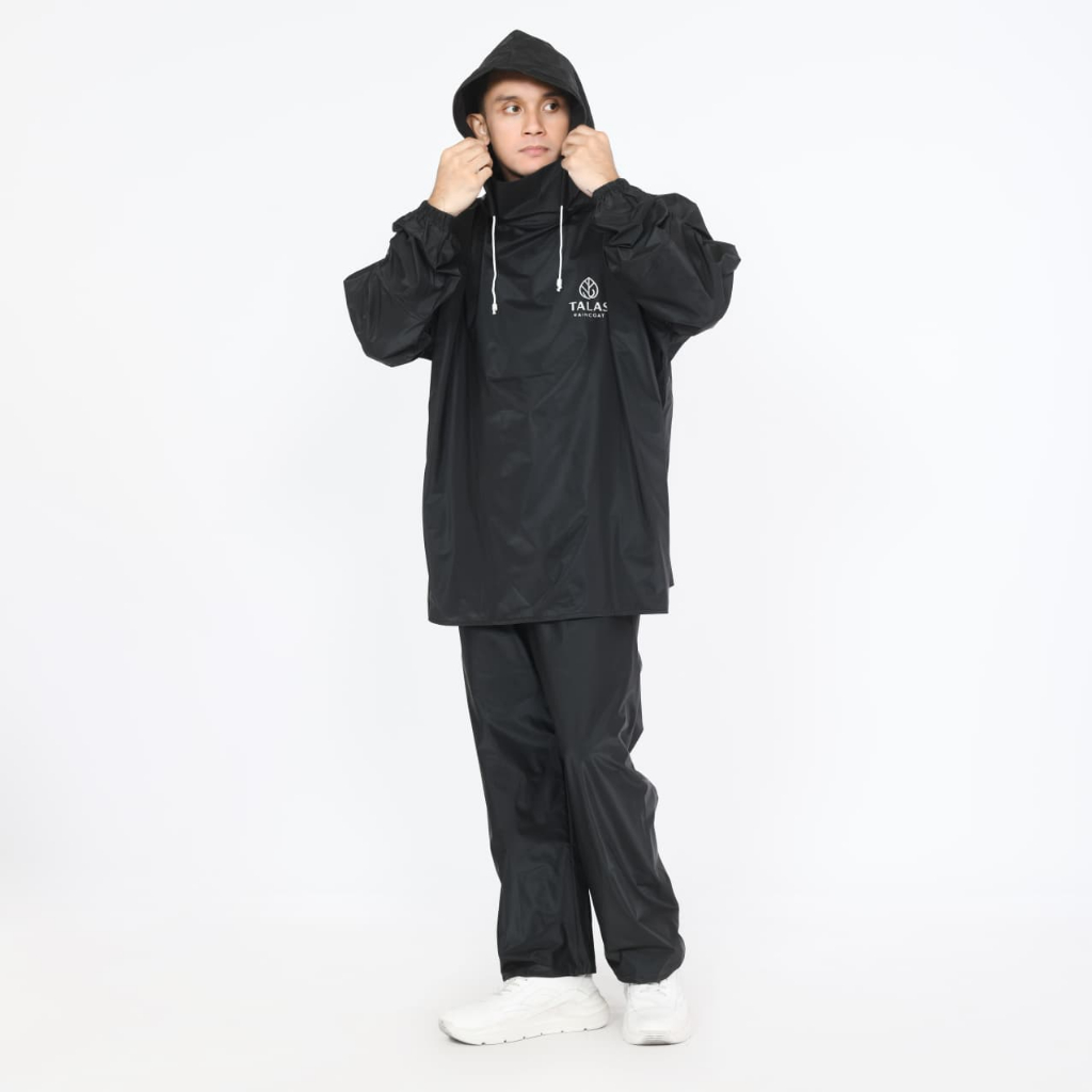 Jas Hujan Hoodie PVC Premium Tebal Elastis foto 2