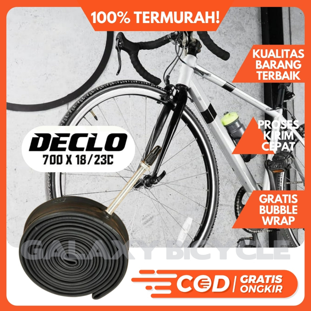 Jual Ban Dalam Sepeda DECLO 700c x 18c - 23c Presta FV 60MM 6cm Sepeda ...