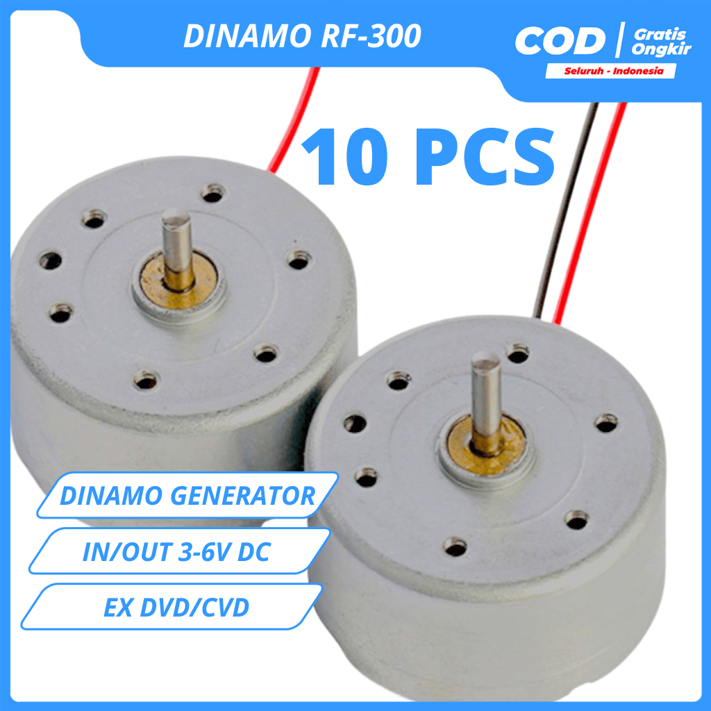 Jual 10 PCS DINAMO LAYANGAN MOTOR GENERATOR RF300 MAINAN KIPAS DIY 3-6 ...