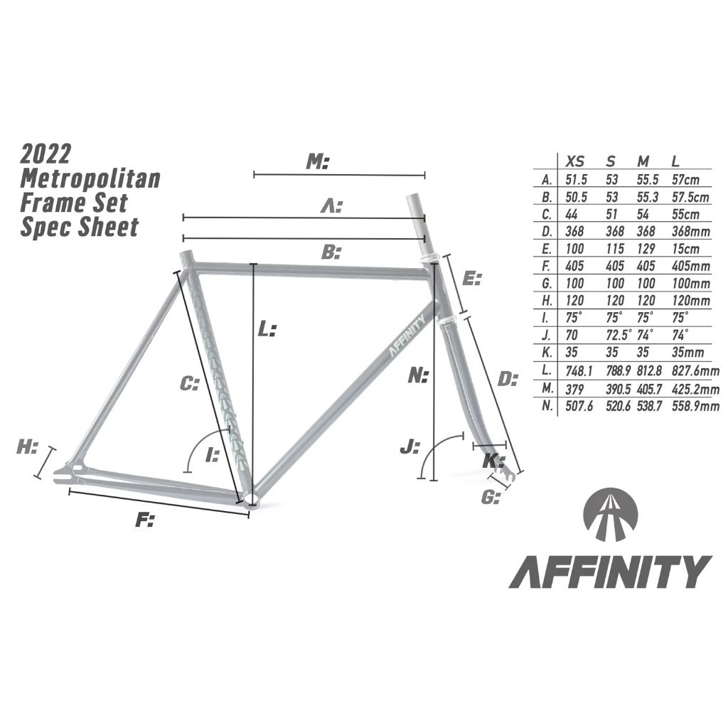 Jual Affinity Cycles Frame Metropolitan Fixed Gear Track - Frameset ...