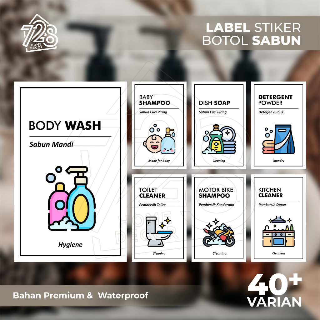 Jual Label Stiker Botol Sabun Best Seller, Anti Air - Waterproof ...
