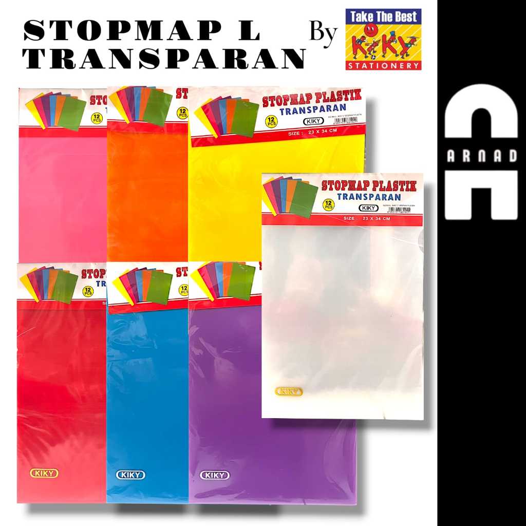 Jual Stopmap L Plastik Transparan Bening Kiky 1Pack Isi 12Pcs f4 ...