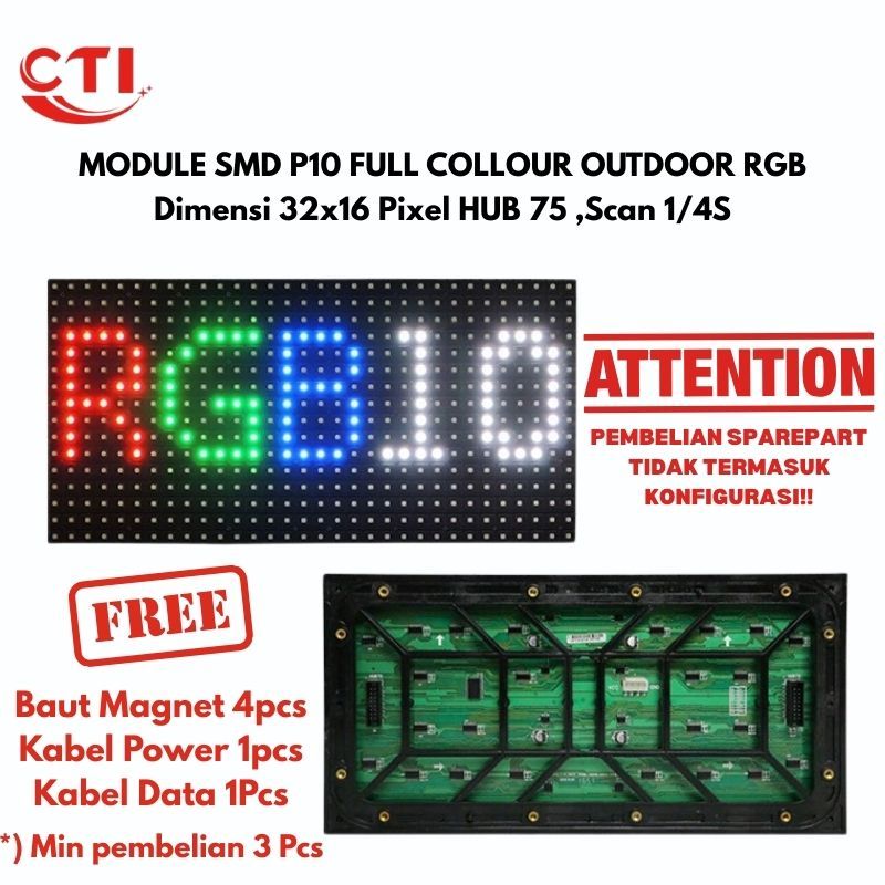 Jual Panel Module P10 Led Videotron Running text Full Outdoor SMD RGB ...
