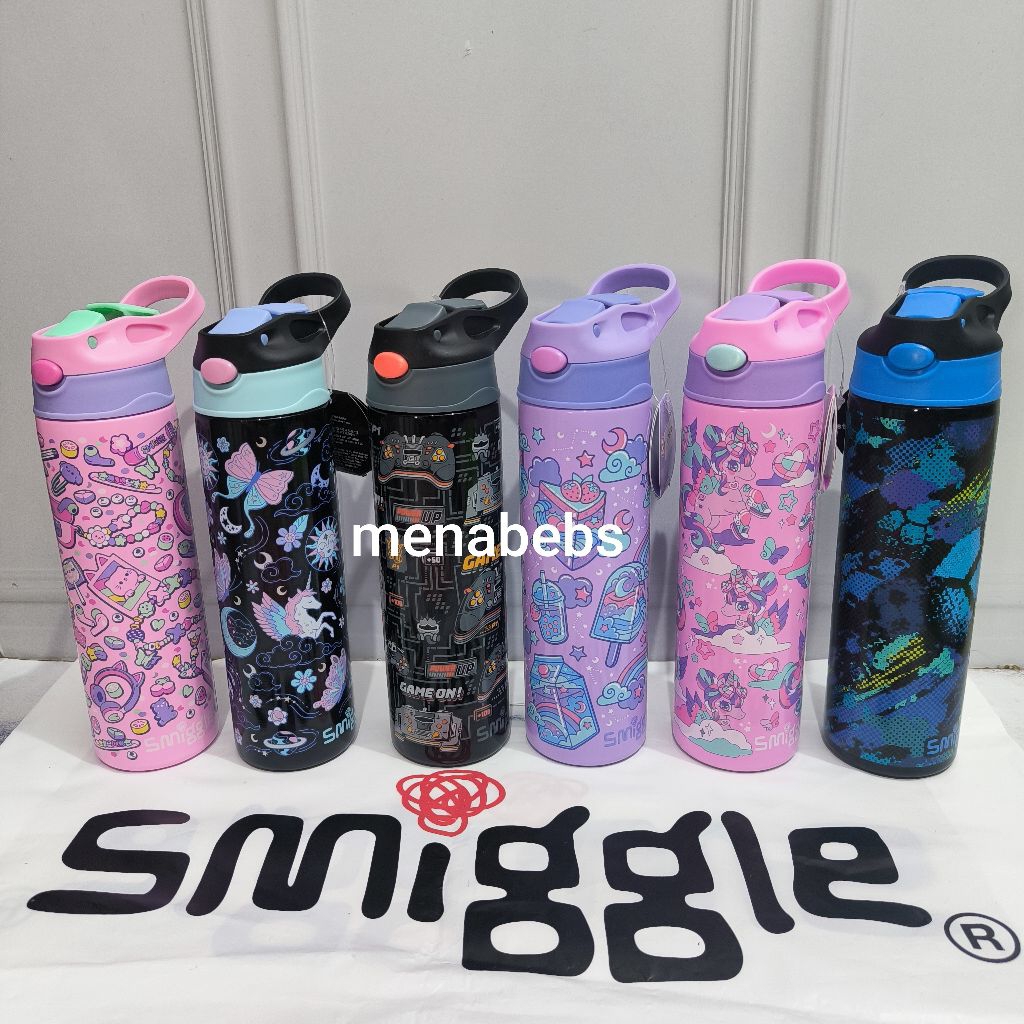 Jual Smiggle insulated stainless steel drink bottle with flip spout ...