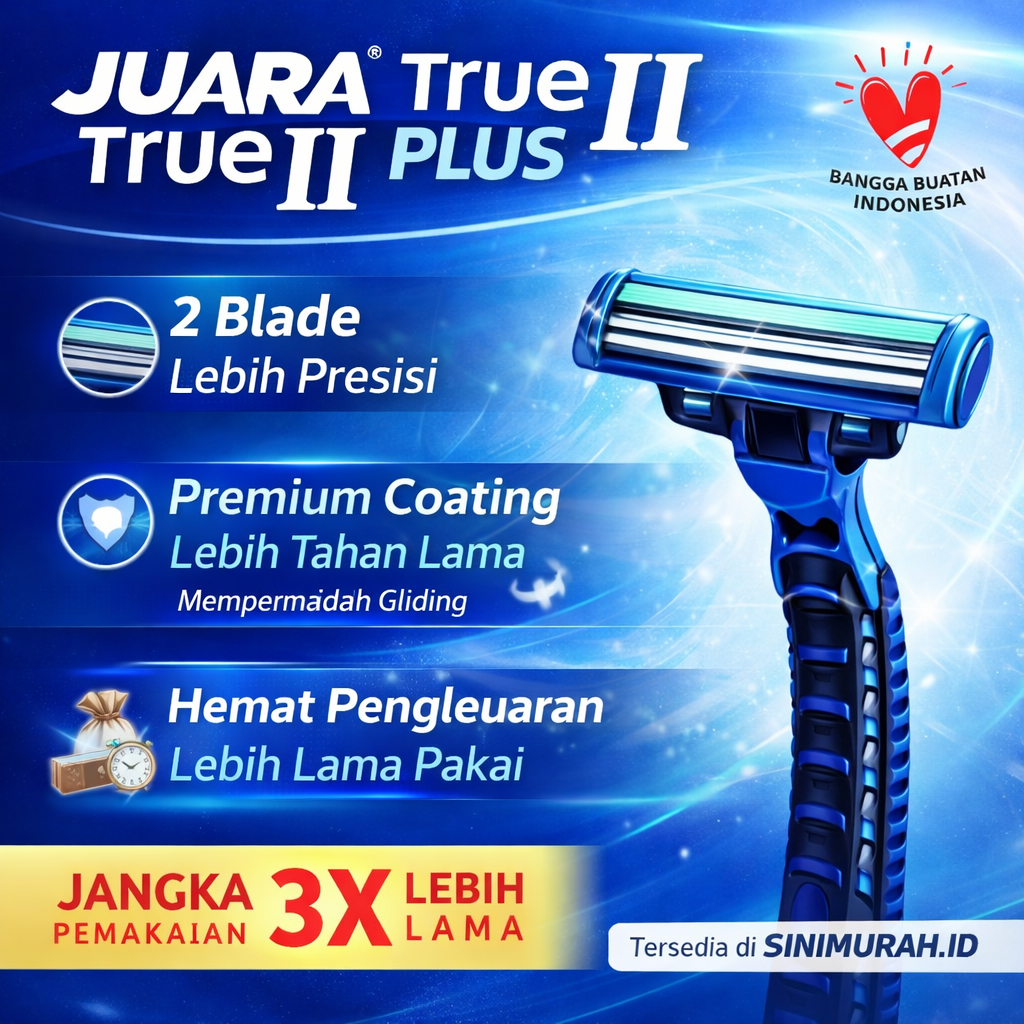 Jual Pisau Cukur JUARA True Plus II 2 Blade | Razor Sekali Pakai Tajam ...