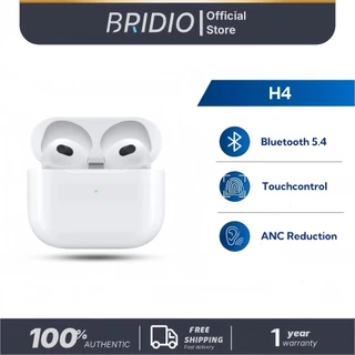 Bridio TWS Pods ANC Earphone Bluetooth Wireless Baterai 30 Jam Headset Headphone Earbuds Touch Control Tahan Air IPX4