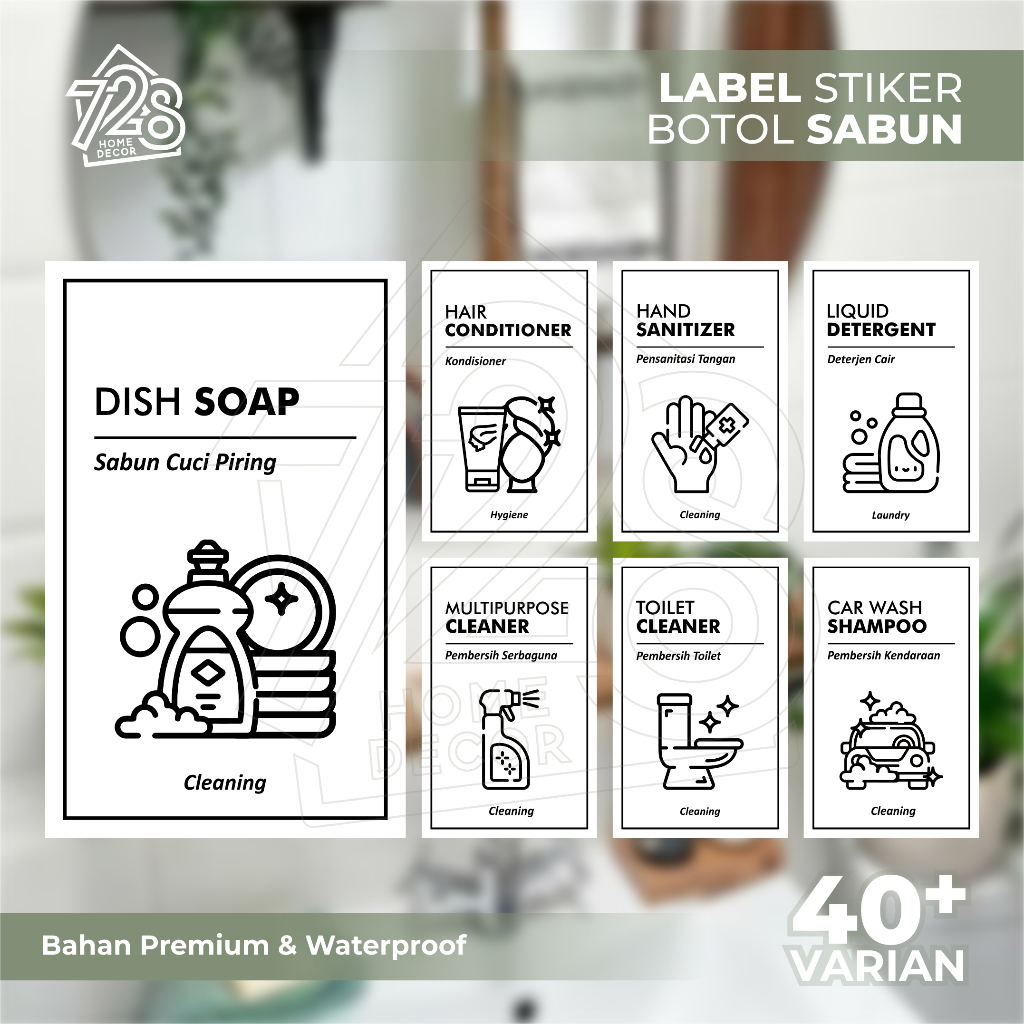 Jual Label Stiker Botol Sabun Best Seller, Anti Air - Waterproof ...