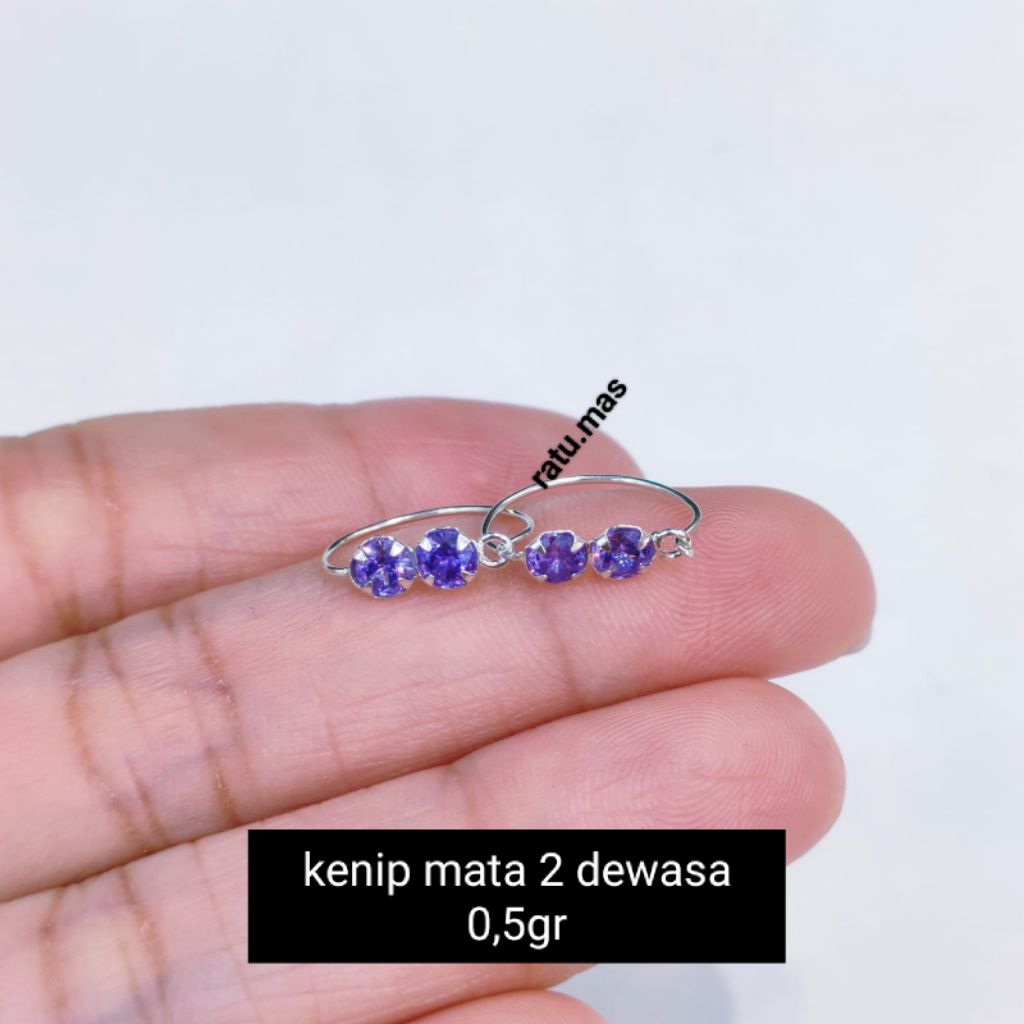 Jual Anting Kenip Anak Dan Dewasa Mata Dua Perak Asli 925 Lapis Emas ...