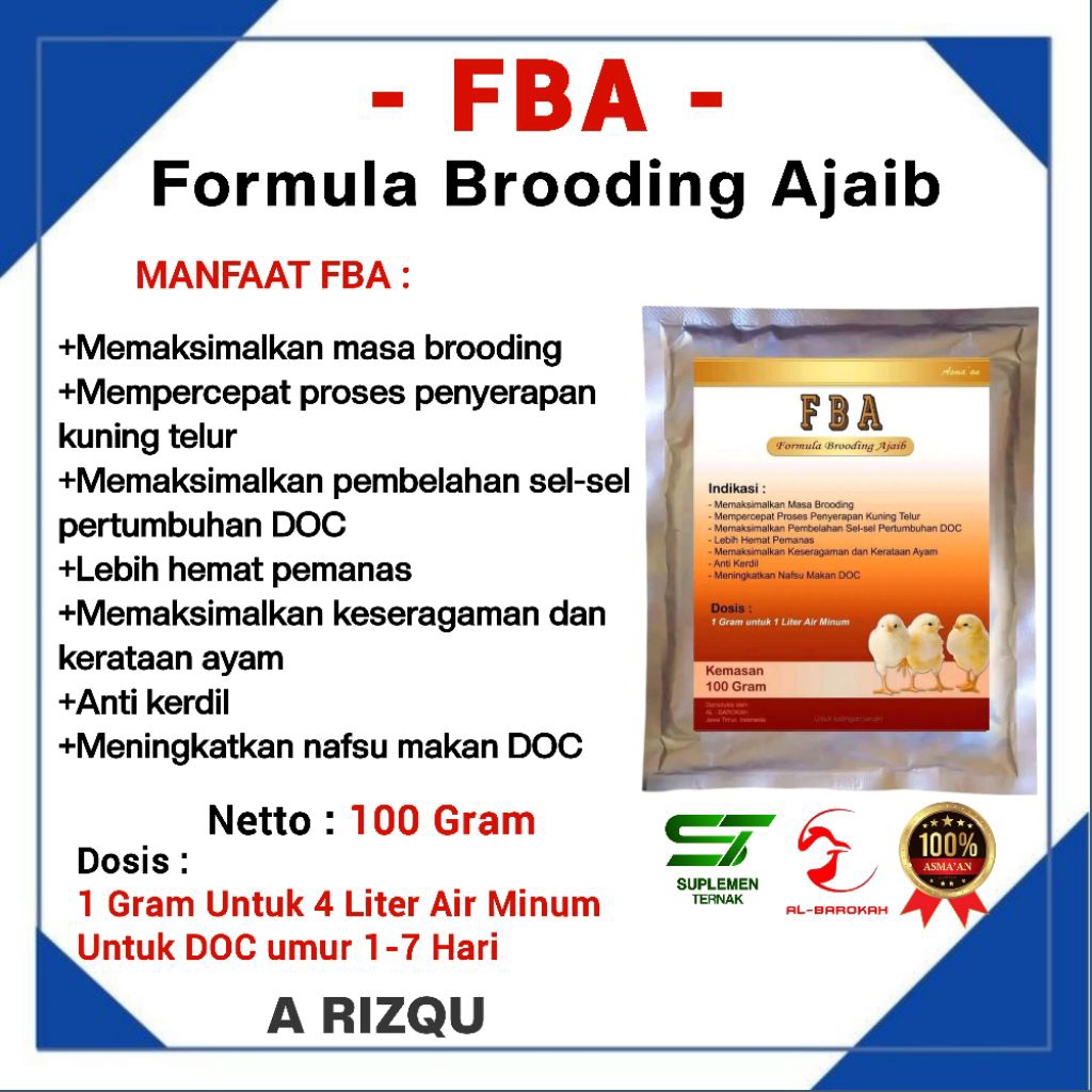 Jual FBA - FORMULA AJAIB BROODING DOC - BROODING LEBIH MAXSIMAL ...