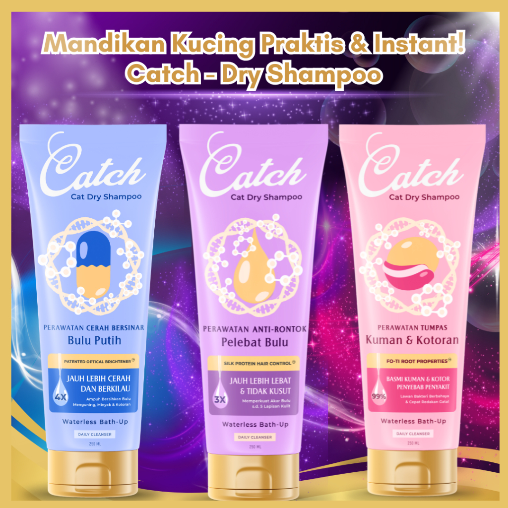 Jual Catch - Dry Shampoo Kucing | Mandi Cepat & Mudah 5 Menit - Basmi ...