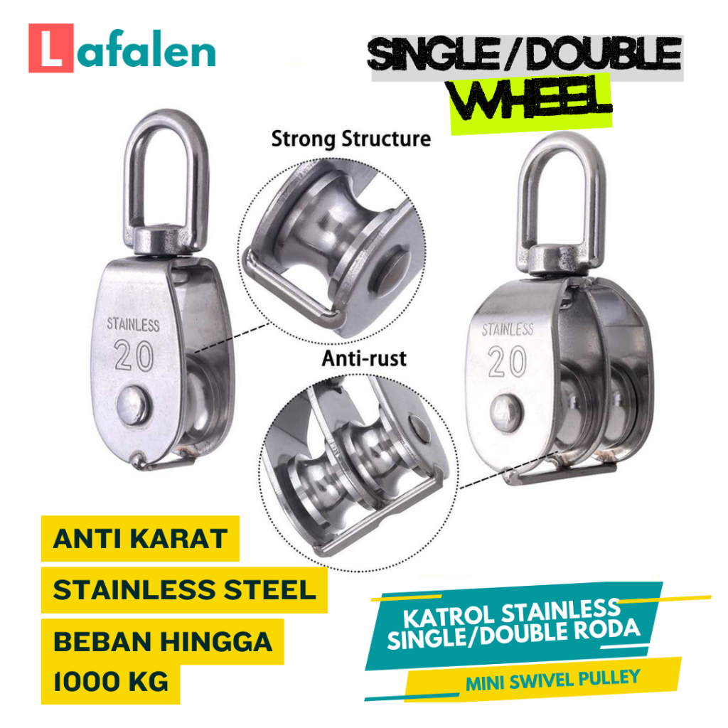 Jual Katrol | Katrol Mini | Kerekan Gym Baja Serbaguna Swivel Pulley ...