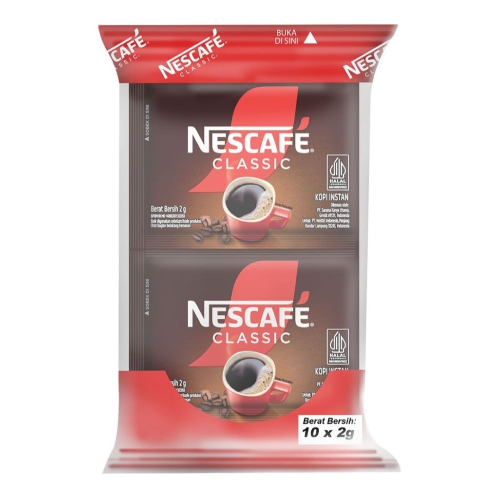 Jual nescafe Serbuk Kopi Hitam Instan 2g - 10 sachet Kopi Murni ...