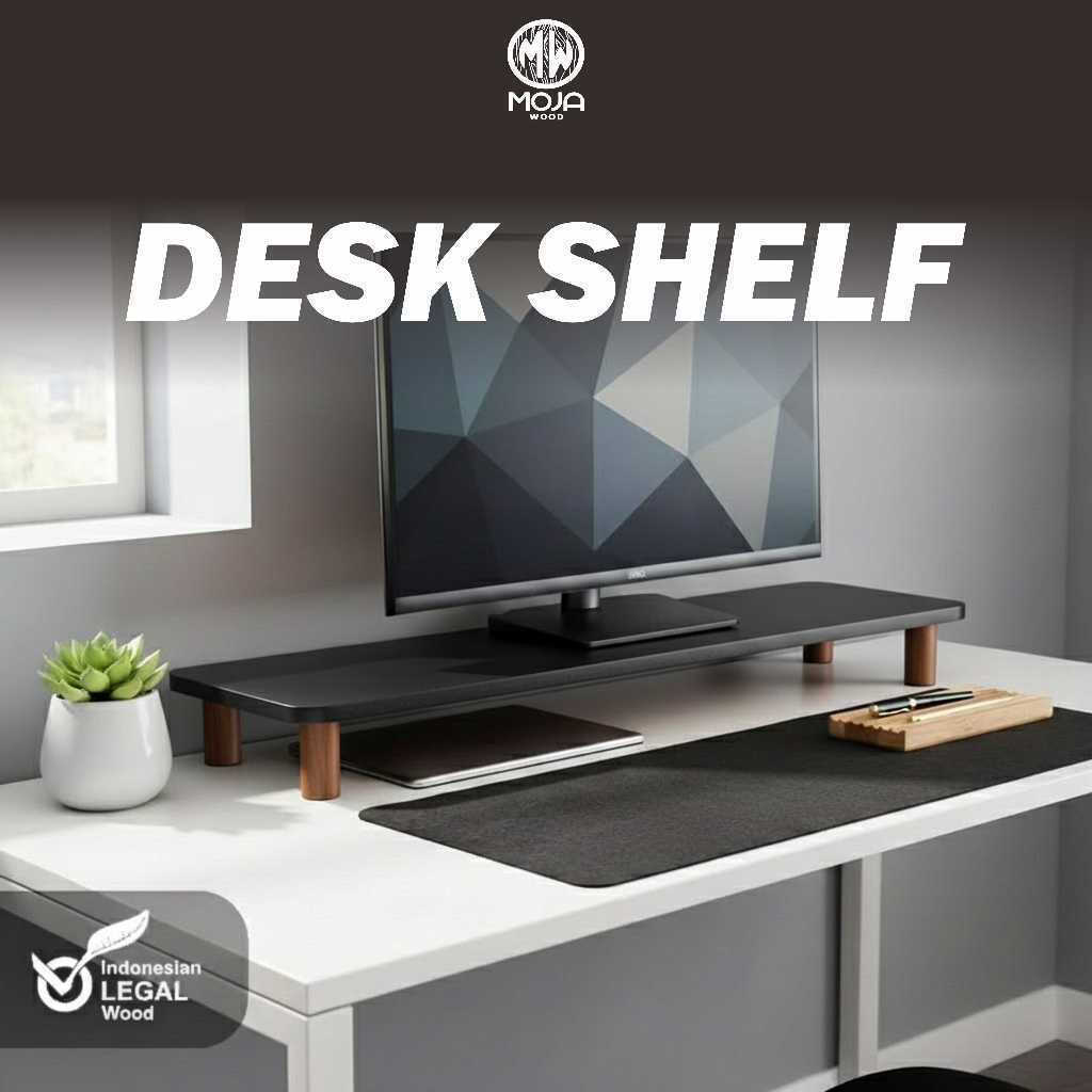 Jual MOJA WOOD | STAND MONITOR/RAK MONITOR/DUDUKAN MONITOR/DESK SHELF ...
