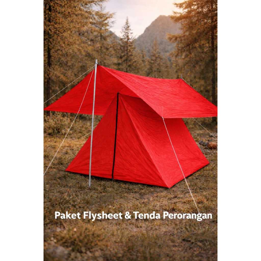 Paket Hemat Flysheet 2x3 & Tenda Perorangan