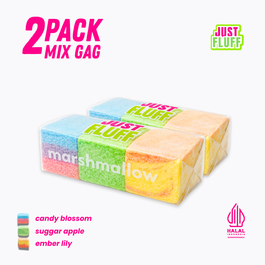 Jual 2 PACK MARSHMALLOW MIX [JUSTFLUFF][HALAL] | Shopee Indonesia
