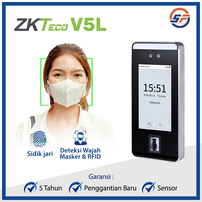 Jual Mesin Absensi ZKTECO V5L Palm Face RFID & Fingerprint SpeedFace ...