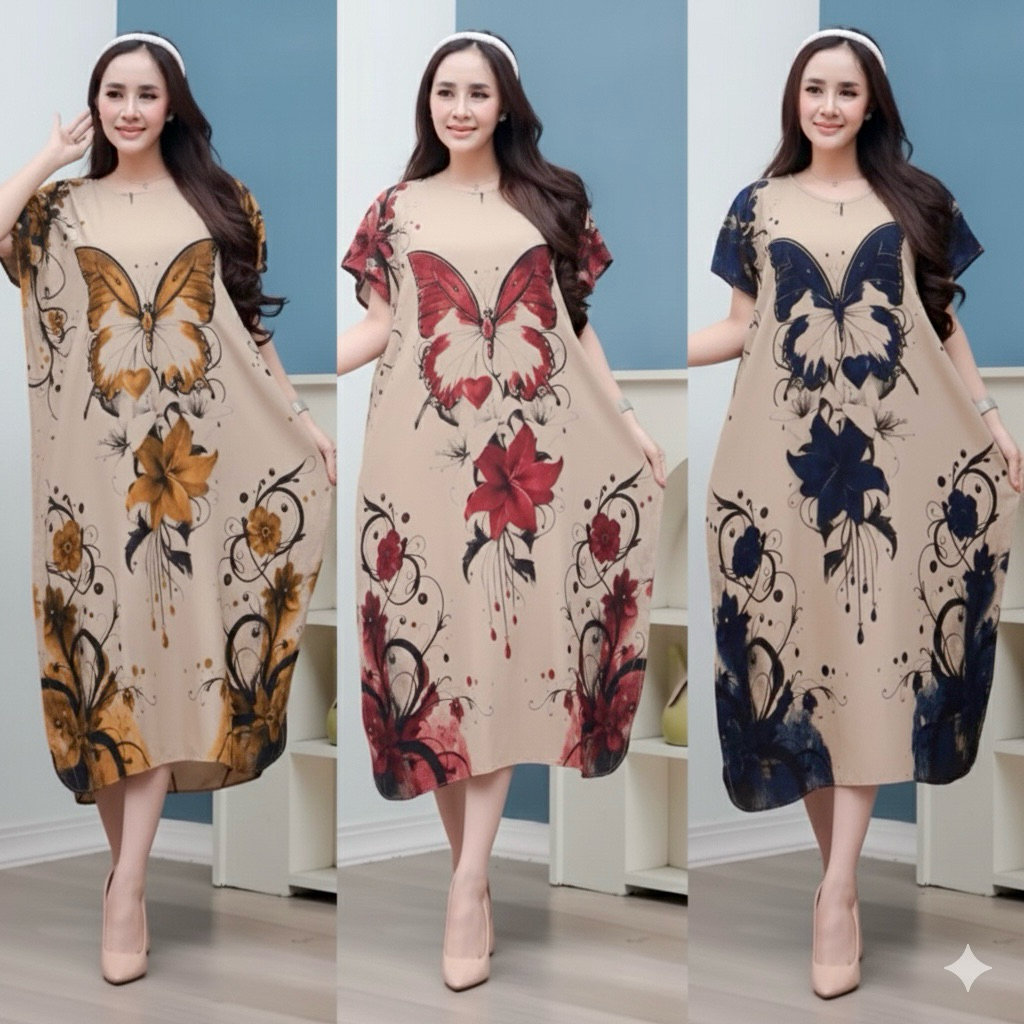 Jual PAKET DASTER JUMBO 3PCS MOTIF KUPU Daster Busui Friendly Bumil ...