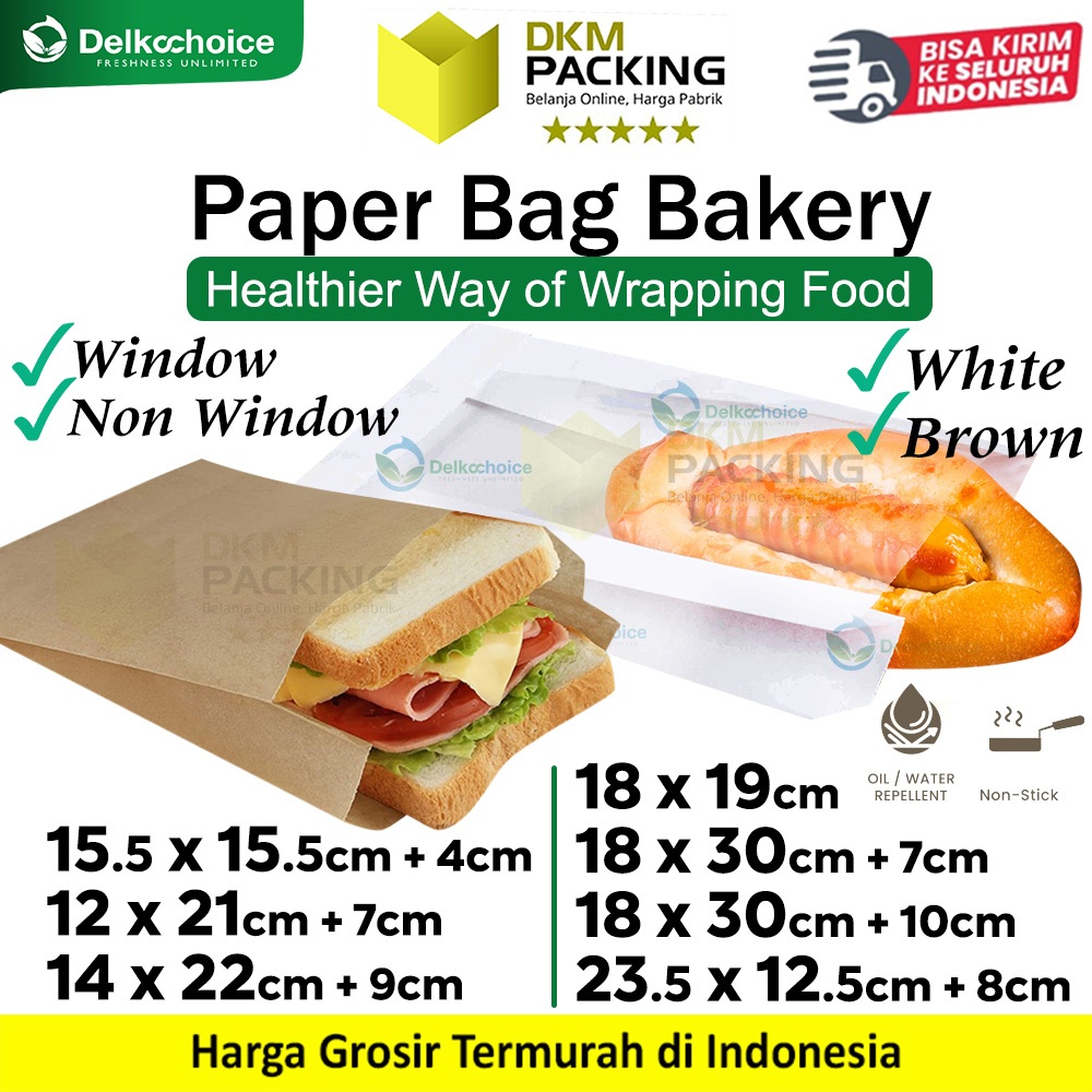 Jual Kantong Kertas Roti PAPER BAG Bakery Bread Pastry Kemasan Donat ...